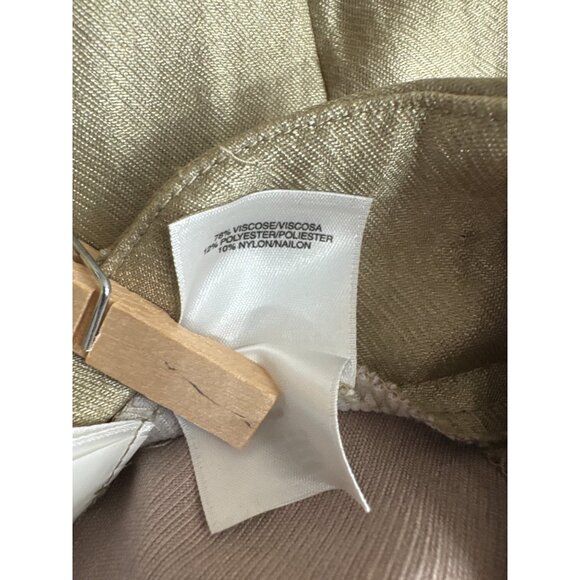 Kasper Womens kristy Slim Fit iridescent gold Tapered Pants Viscose Size 14 - Picture 6 of 6